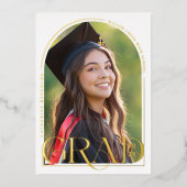 Moderne Foto Graduierungspartei Folieneinladung (Vorderseite)