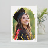 Moderne Foto Graduierungspartei Folieneinladung (Stehend vorne)