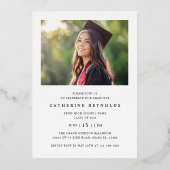 Moderne Foto Graduierungspartei Folieneinladung (Rückseite)