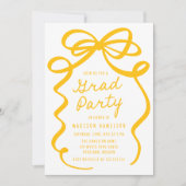 Moderne Foto-Graduierungspartei für Gelbbogen Einladung (Vorderseite)