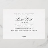 Moderne Foto-Graduierungspartei für Goldkalligrafi Folieneinladung (Rückseite)