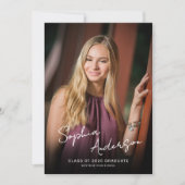 Moderne Foto-Graduierungspartei für Skriptbezeichn Einladung (Vorderseite)