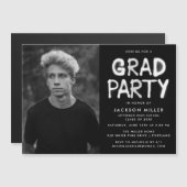 Moderne Foto-Graduierungspartei für Weißspray Magneteinladung (Vorne/Hinten)