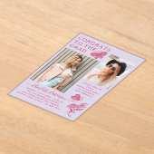 Moderne Foto-Graduierungspartei in Light Pink Acryleinladungen (Ablage )