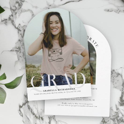 Moderne Foto Graduierungsparty Einladung