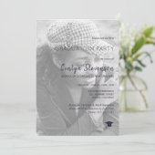 Moderne Foto Graduierungsparty Einladung (Stehend Vorderseite)