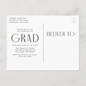 Moderne Foto-Graduierungsparty Einladungspostkarte (Rückseite)