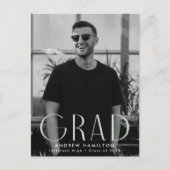 Moderne Foto-Graduierungsparty Einladungspostkarte (Vorderseite)