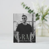 Moderne Foto-Graduierungsparty Einladungspostkarte (Stehend Vorderseite)