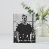 Moderne Foto-Graduierungsparty Einladungspostkarte (Stehend Vorderseite)