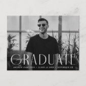 Moderne Foto-Graduierungsparty Einladungspostkarte (Vorderseite)