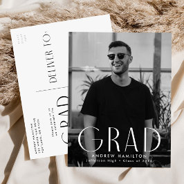 Moderne Foto-Graduierungsparty Einladungspostkarte
