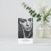 Moderne Foto Hair Stylist Business Card Visitenkarte (Stehend Vorderseite)