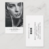 Moderne Foto Hair Stylist Business Card Visitenkarte (Vorne/Hinten)