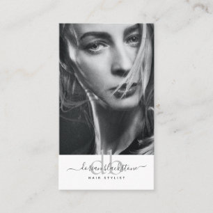 Moderne Foto Hair Stylist Business Card Visitenkarte