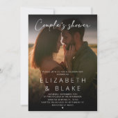 Moderne Foto handgeschriebene Script Couple-Dusche Einladung (Vorderseite)