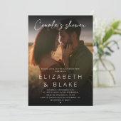 Moderne Foto handgeschriebene Script Couple-Dusche Einladung (Stehend Vorderseite)