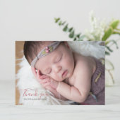 Moderne Foto Handgeschriebene Typografie Vielen Da Dankeskarte (Stehend Vorderseite)