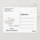 Moderne Foto Handschrift Danke Postcard Postkarte (Rückseite)