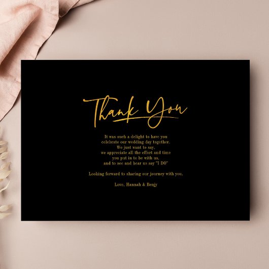 Moderne Foto-Handschrift-Hochzeit Dankeskarte