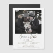Moderne Foto Haustiere Save the Date Hochzeit Magnetkarte (Vorne/Hinten)