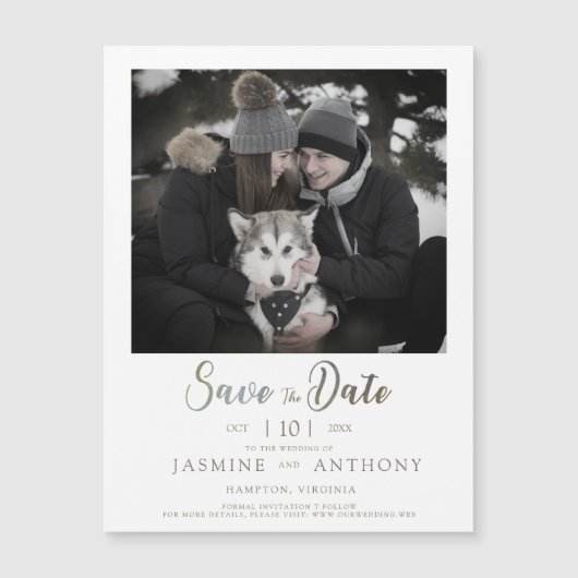 Moderne Foto Haustiere Save the Date Hochzeit Magnetkarte (Vorderseite)