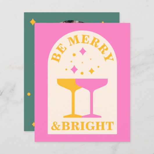 Moderne, Foto, helle Farben Weihnachtskarte (Vorne/Hinten)