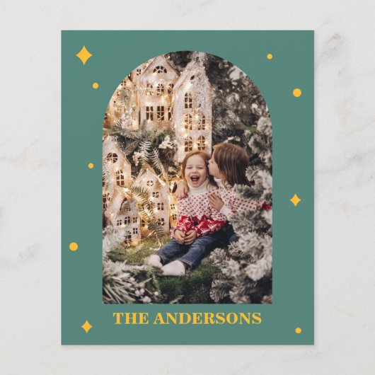 Moderne, Foto, helle Farben Weihnachtskarte (Rückseite)