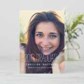 Moderne Foto High School 2016 Graduation Party Einladung (Stehend Vorderseite)