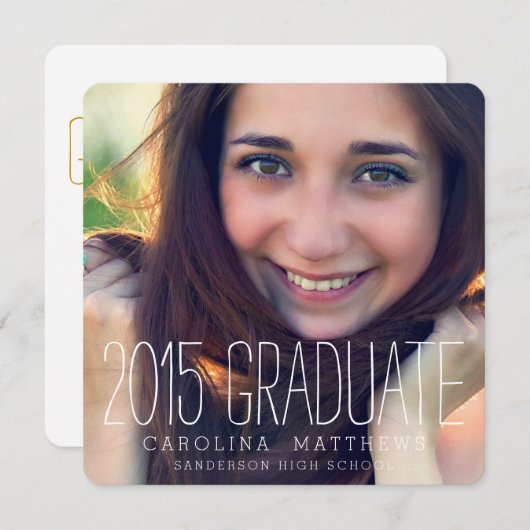 Moderne Foto High School Graduation Party Einladung (Vorne/Hinten)