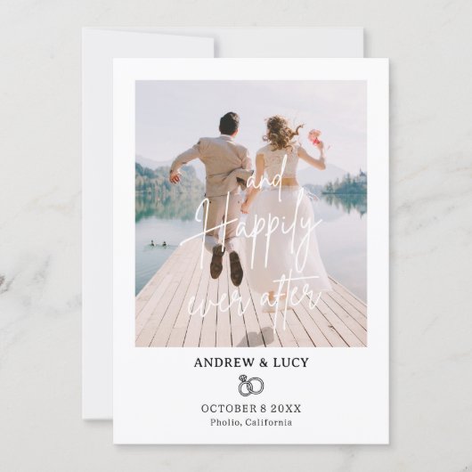 Moderne Foto-Hochzeit  Ankündigung (Vorderseite)