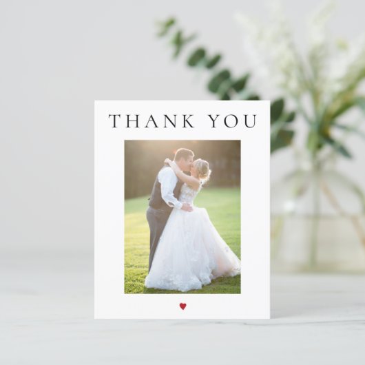 Moderne Foto Hochzeit danke (Stehend Vorderseite)