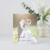 Moderne Foto Hochzeit danke (Stehend Vorderseite)