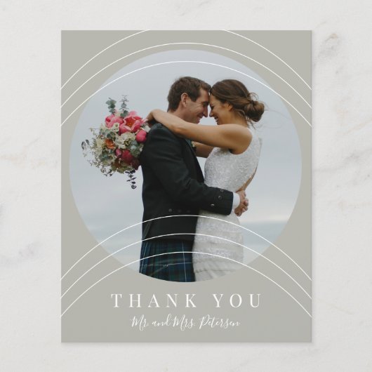 Moderne Foto Hochzeit danke (Vorderseite)