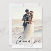 Moderne Foto Hochzeit danke (Vorderseite)