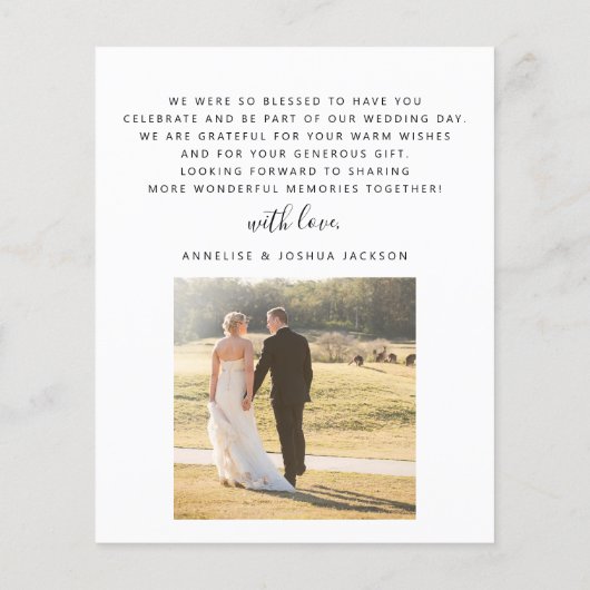 Moderne Foto Hochzeit danke (Rückseite)