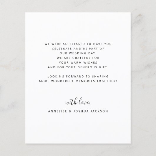 Moderne Foto Hochzeit danke (Rückseite)