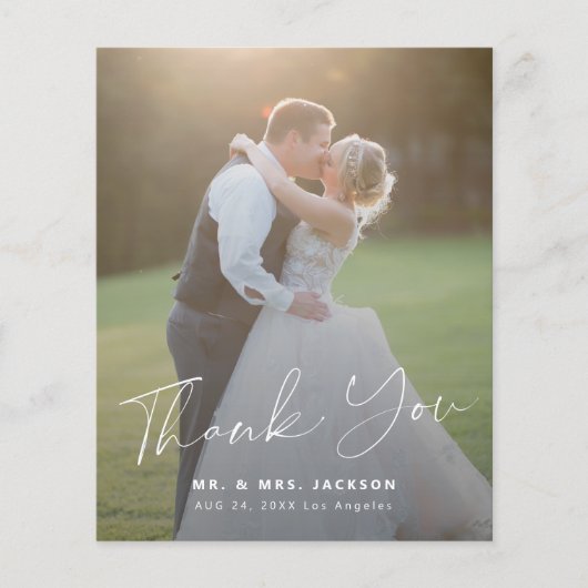 Moderne Foto Hochzeit danke (Vorderseite)
