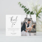 Moderne Foto Hochzeit danke Karte (Stehend Vorderseite)