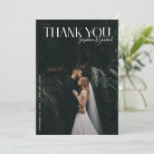 Moderne Foto Hochzeit Danke Karte W Hinweis (Stehend Vorderseite)