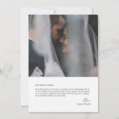 Moderne Foto Hochzeit Danke Karte W Hinweis (Rückseite)