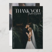 Moderne Foto Hochzeit Danke Karte W Hinweis (Vorne/Hinten)