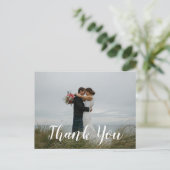 Moderne Foto Hochzeit Danke Postcard Postkarte (Stehend Vorderseite)