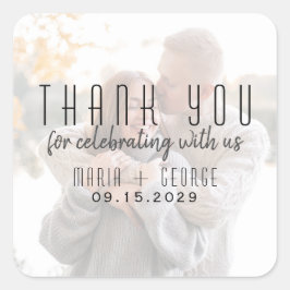 Moderne Foto Hochzeit Danke Sticker