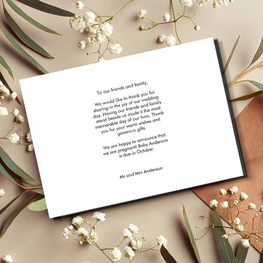 Moderne Foto Hochzeit Dankeschön Karte