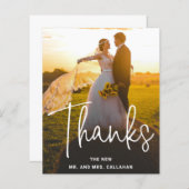 Moderne Foto-Hochzeit Dankeschön-Karte (Vorne/Hinten)