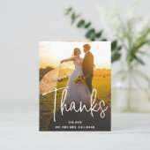 Moderne Foto-Hochzeit Dankeschön-Karte (Stehend Vorderseite)