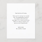 Moderne Foto-Hochzeit Dankeschön-Karte (Rückseite)