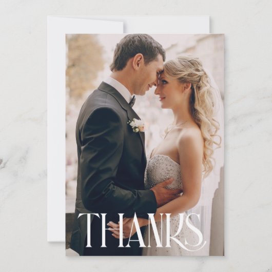 Moderne Foto Hochzeit Dankeschön Karte (Vorderseite)