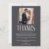 Moderne Foto Hochzeit Dankeschön Karte (Rückseite)